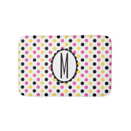 Farbenfrohe Polka Dot Mit Monogramm Badematte