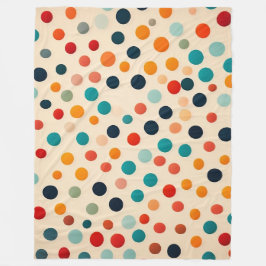 Farbenfrohe Polka Dot Nahtloses Muster auf Beige Fleecedecke