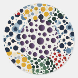 Farbenfrohe Polka Dot Quilt Muster Runder Aufkleber