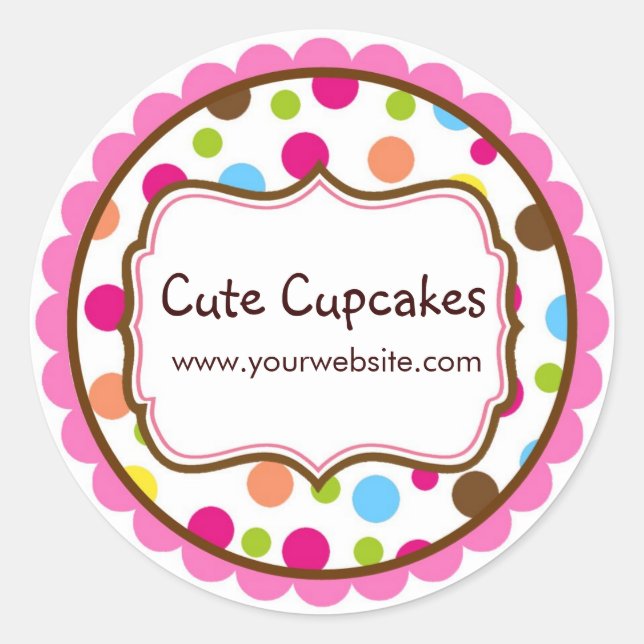 Farbenfrohe Polka Dot Stickers (Vorderseite)