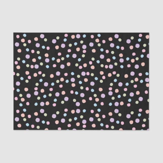 Farbenfrohe Polka Dot Wasserfarbe Niedlich Girly E Seidenpapier (Vorderseite)