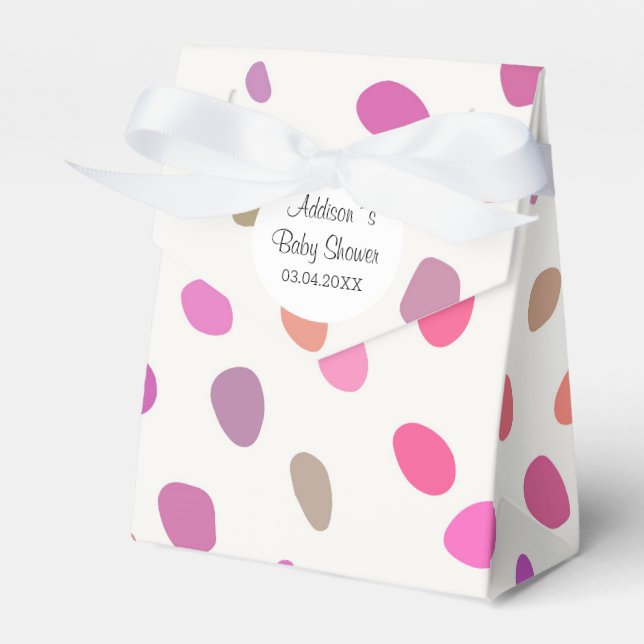 Farbenfrohe Polka Dots Babydusche Geschenkschachtel (Vorderseite)