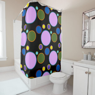 Farbenfrohe Polka Dots Duschvorhang