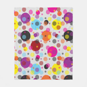 Farbenfrohe Polka Dots Fleecedecke