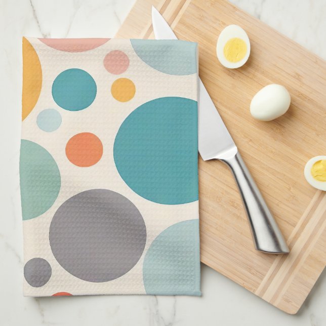 Farbenfrohe Polka Dots Geschirrtuch (Viertel Falte)