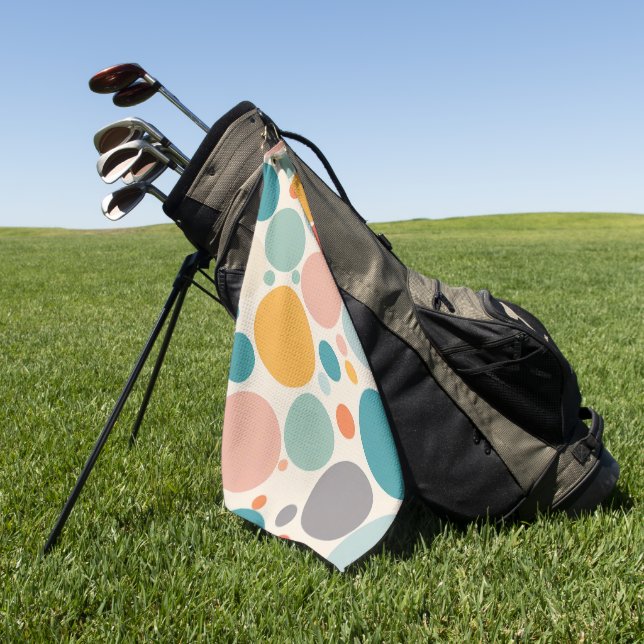 Farbenfrohe Polka Dots Golfhandtuch (Gras)