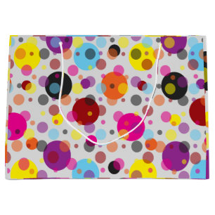 Farbenfrohe Polka Dots Große Geschenktüte