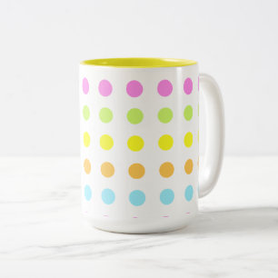 Farbenfrohe Polka Dots in Pastellfarben Zweifarbige Tasse
