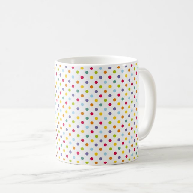 Farbenfrohe Polka Dots Kaffeetasse (VorderseiteRechts)
