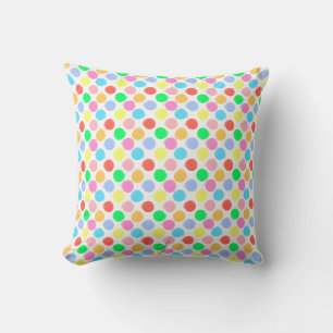 Farbenfrohe Polka Dots Kissen