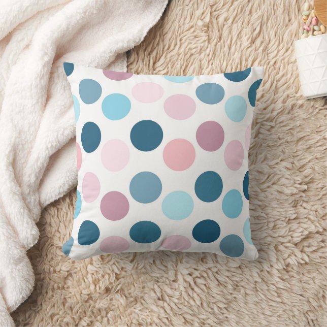 Farbenfrohe Polka Dots Kissen (Decke)
