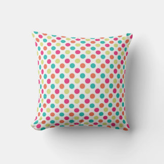Farbenfrohe Polka Dots Kissen