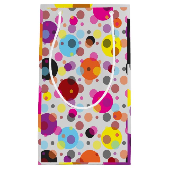 Farbenfrohe Polka Dots Kleine Geschenktüte (Vorderseite)