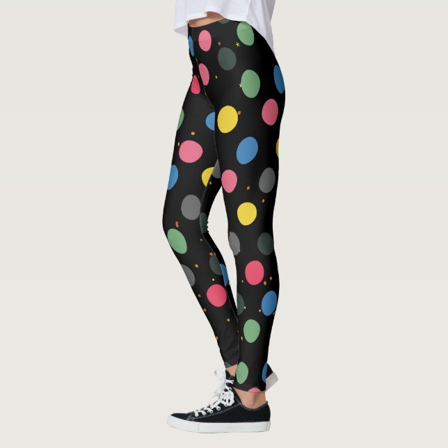 Farbenfrohe Polka Dots Leggings (Links)