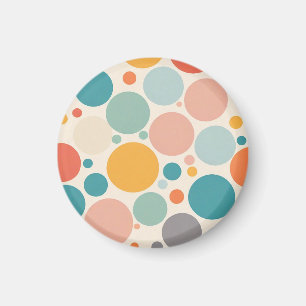 Farbenfrohe Polka Dots Magnet