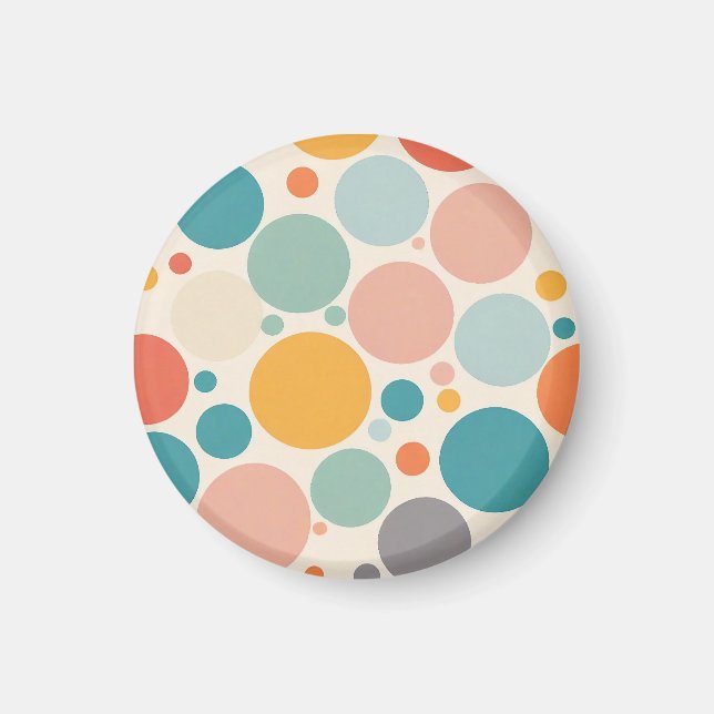 Farbenfrohe Polka Dots Magnet (Vorne)