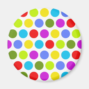 Farbenfrohe Polka Dots Magnet