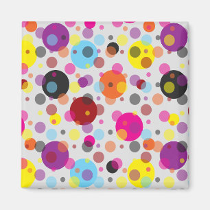 Farbenfrohe Polka Dots Magnet