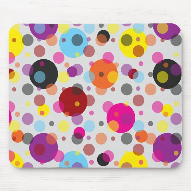 Farbenfrohe Polka Dots Mousepad (Vorne)