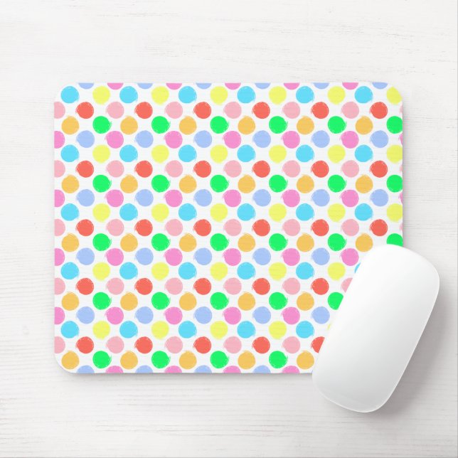 Farbenfrohe Polka Dots Mousepad (Mit Mouse)