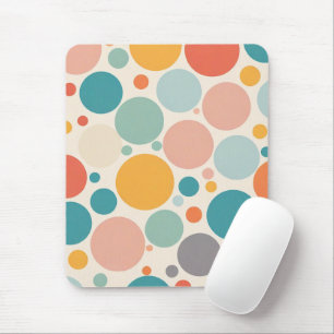 Farbenfrohe Polka Dots Mousepad