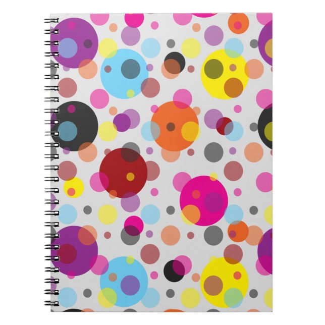 Farbenfrohe Polka Dots Notizblock (Vorderseite)