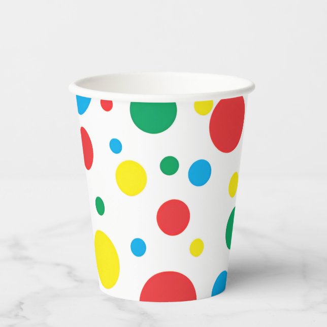 Farbenfrohe Polka Dots Paper Cup Pappbecher (Vorderseite)