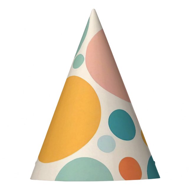 Farbenfrohe Polka Dots Partyhütchen (Vorderseite)
