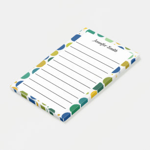 Farbenfrohe Polka Dots personalisiert Post-it Klebezettel