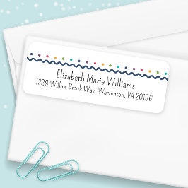 Farbenfrohe Polka Dots Rücksendeadresse-Label