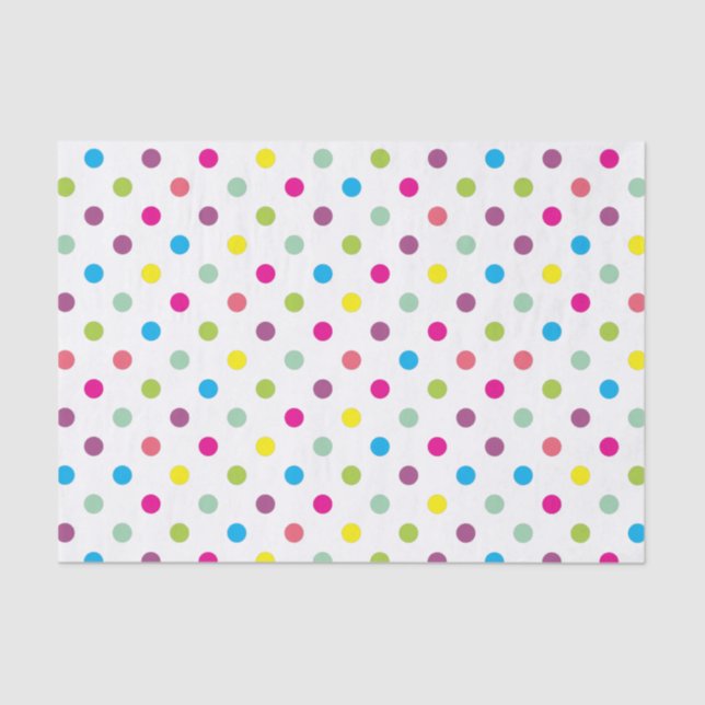 Farbenfrohe Polka Dots Seidenpapier (Vorderseite)
