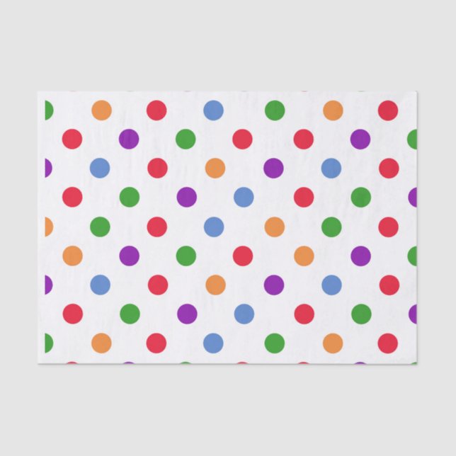 Farbenfrohe Polka Dots Seidenpapier (Vorderseite)