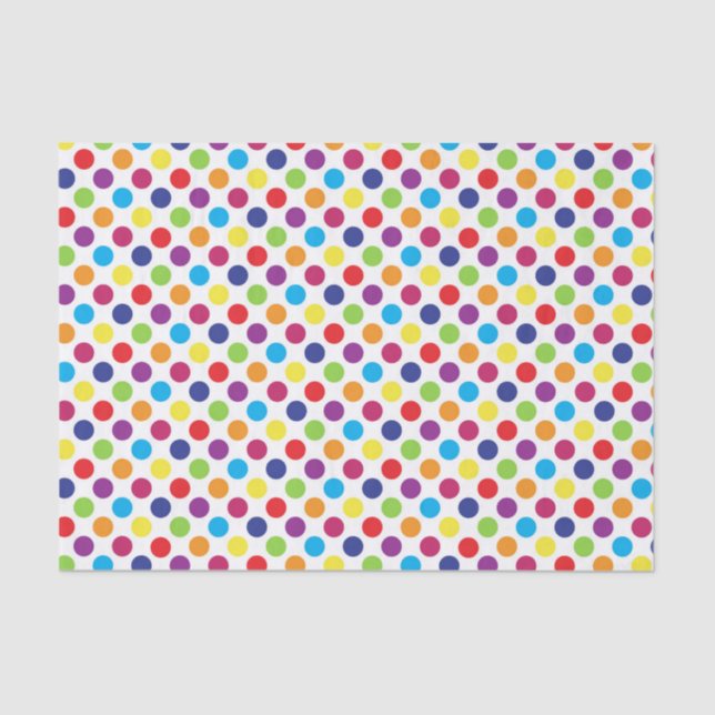 Farbenfrohe Polka Dots Seidenpapier (Vorderseite)