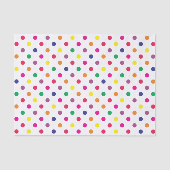 Farbenfrohe Polka Dots Seidenpapier (Vorderseite)