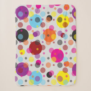 Farbenfrohe Polka Dots Sherpadecke