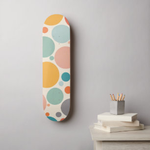 Farbenfrohe Polka Dots Skateboard