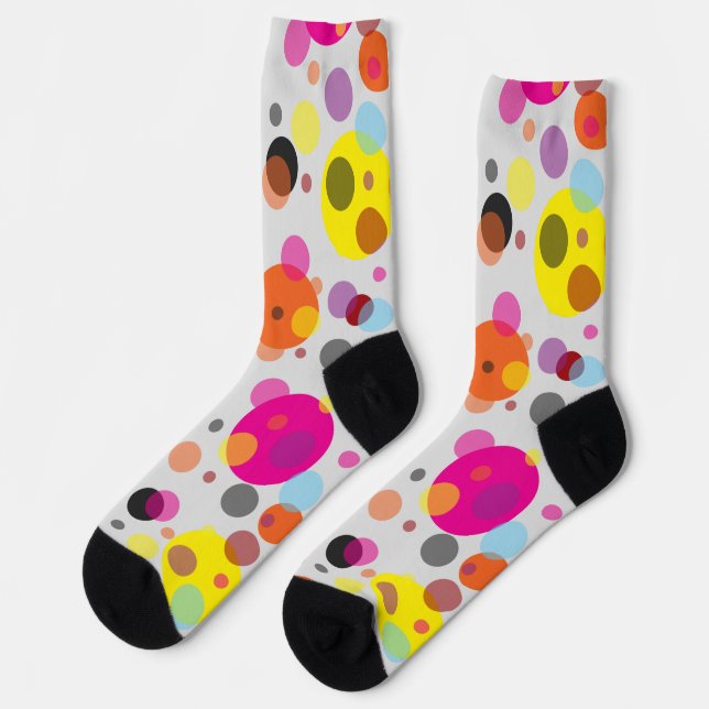 Farbenfrohe Polka Dots Socken (Linkes Detail)