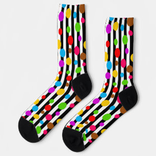Farbenfrohe Polka Dots Streifen Socken
