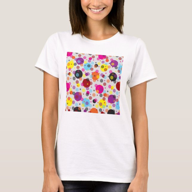 Farbenfrohe Polka Dots T-Shirt (Vorderseite)