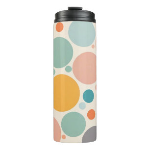 Farbenfrohe Polka Dots Thermosbecher
