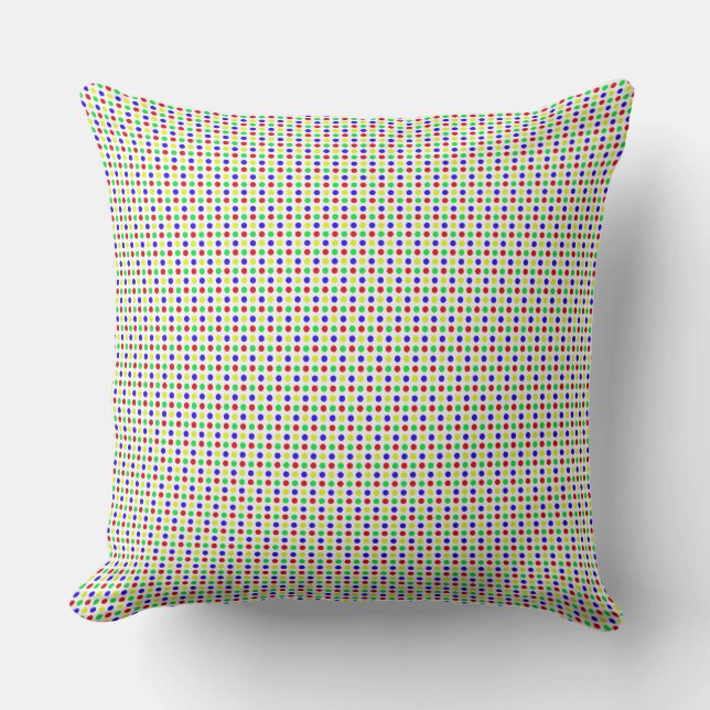 Farbenfrohe Polka Dots Throw Kissen (Vorderseite)