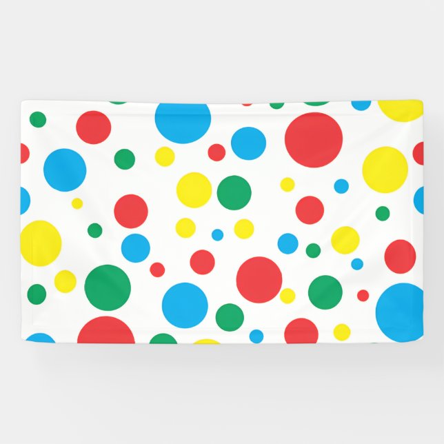 Farbenfrohe Polka Dots Vinyl Banner (Horizontal)