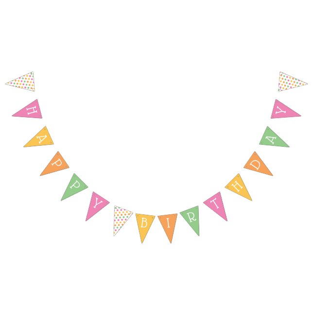 Farbenfrohe Polka Dots Wimpelkette (Alle)