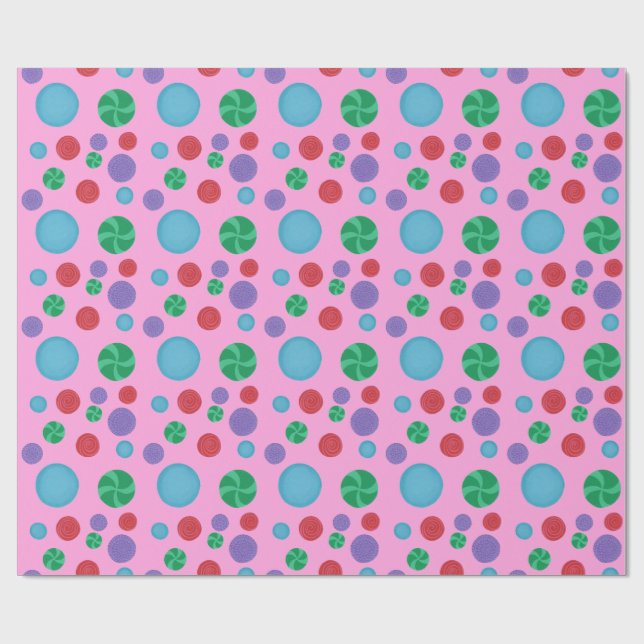 Farbenfrohe Polka Dots Wrapping Paper Geschenkpapier (Flach)
