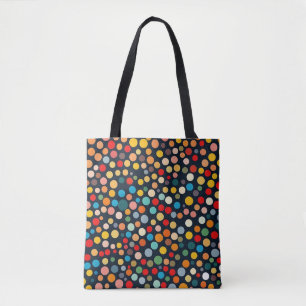 Farbenfrohe Polka Punkte auf dunklem Hintergrund