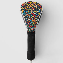 Farbenfrohe Polka Punkte auf dunklem Hintergrund Golf Headcover