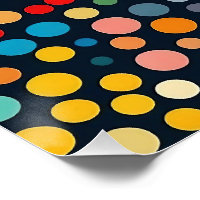 Farbenfrohe Polka Punkte auf dunklem Hintergrund