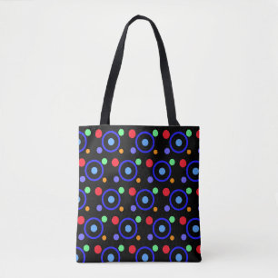 Farbenfrohe Polka Punkte auf schwarz