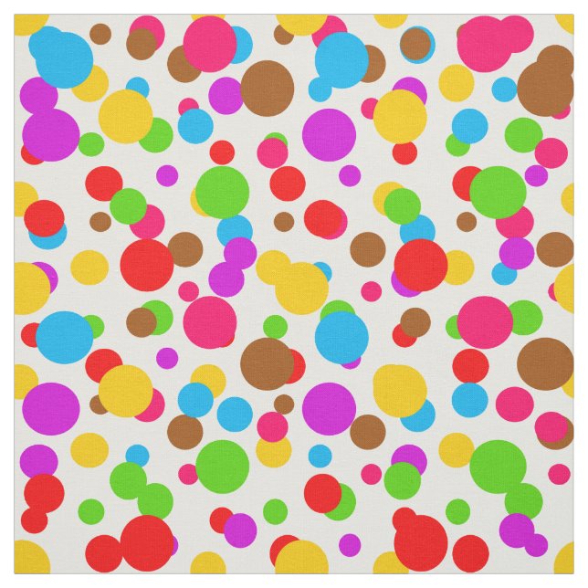 Farbenfrohe Polka-Punkte-Design mit weißem Hinterg Stoff (Muster)