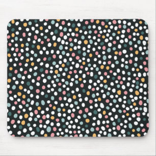 Farbenfrohe Polka-Punkte Pastellmuster Mousepad